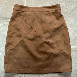 Tan faux suede skirt